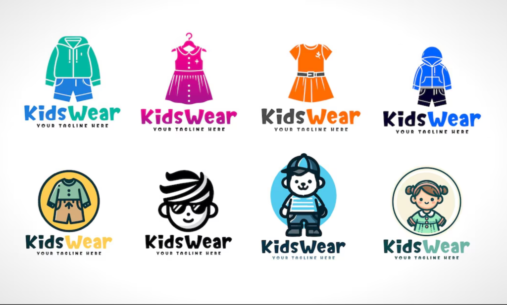 Kids clothing logo mascot