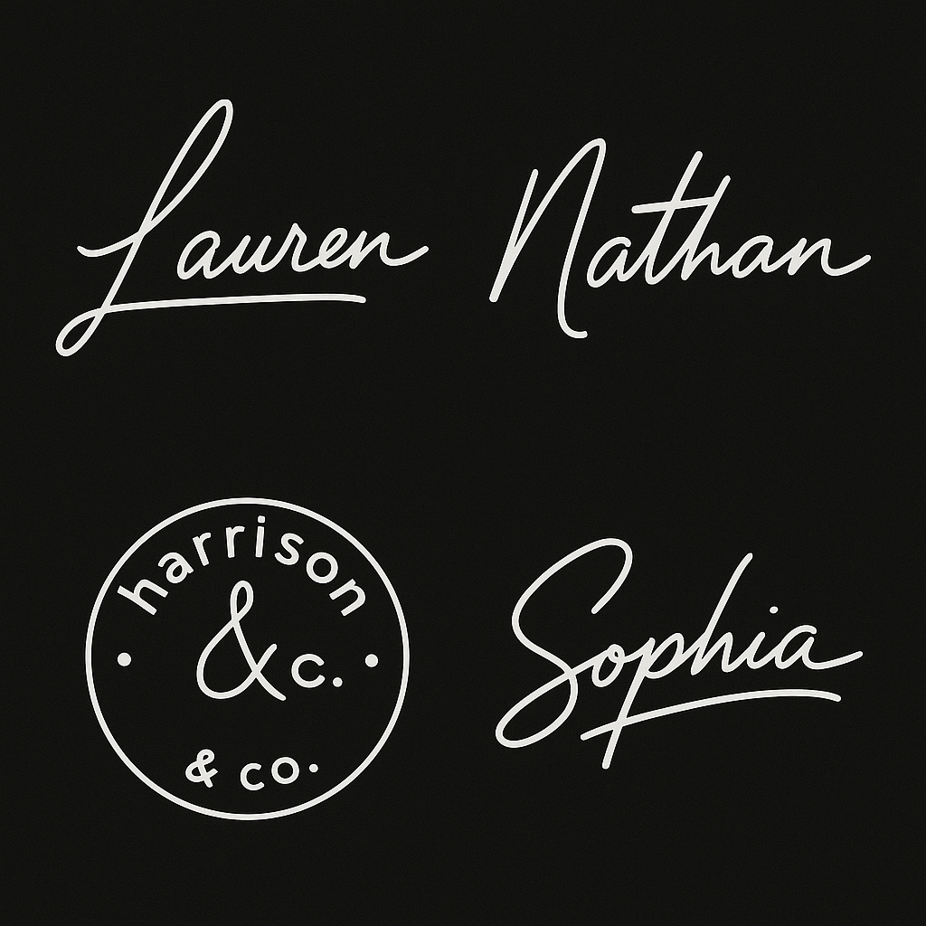 Combination Mark Signature Style Logo Design